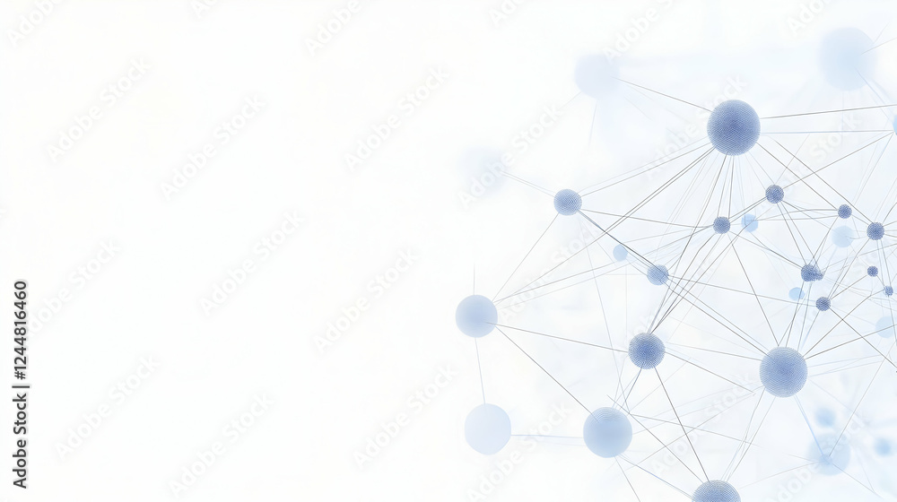 Poster abstract network of connected spheres represents data connections and interactions seamlessly