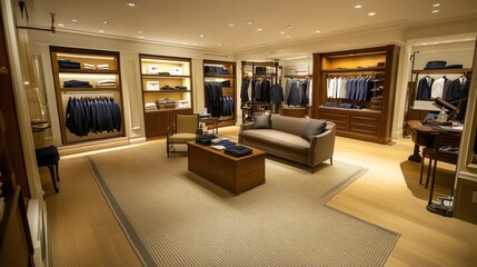 Luxurious Men's Clothing Boutique Interior