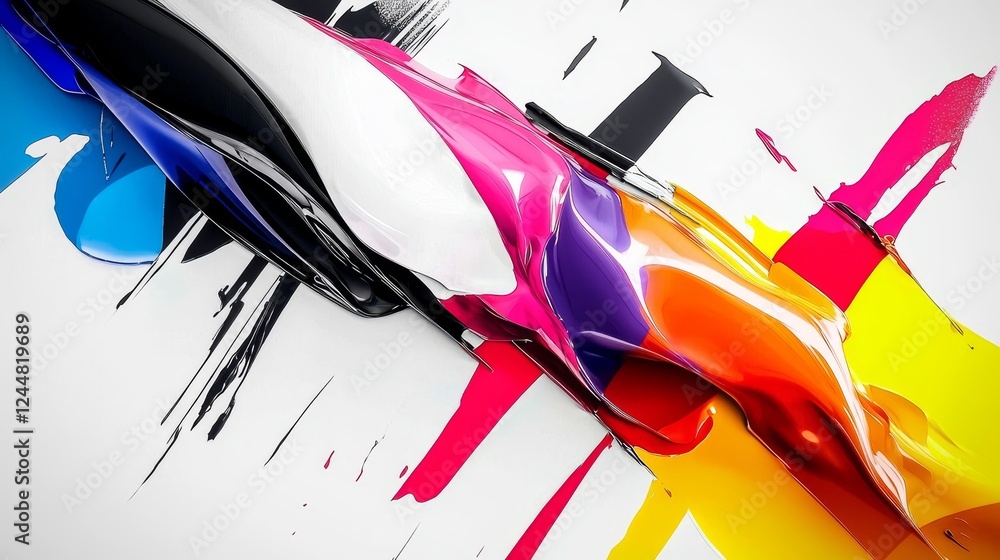 Poster dynamic biological systems visualization in vibrant color palette