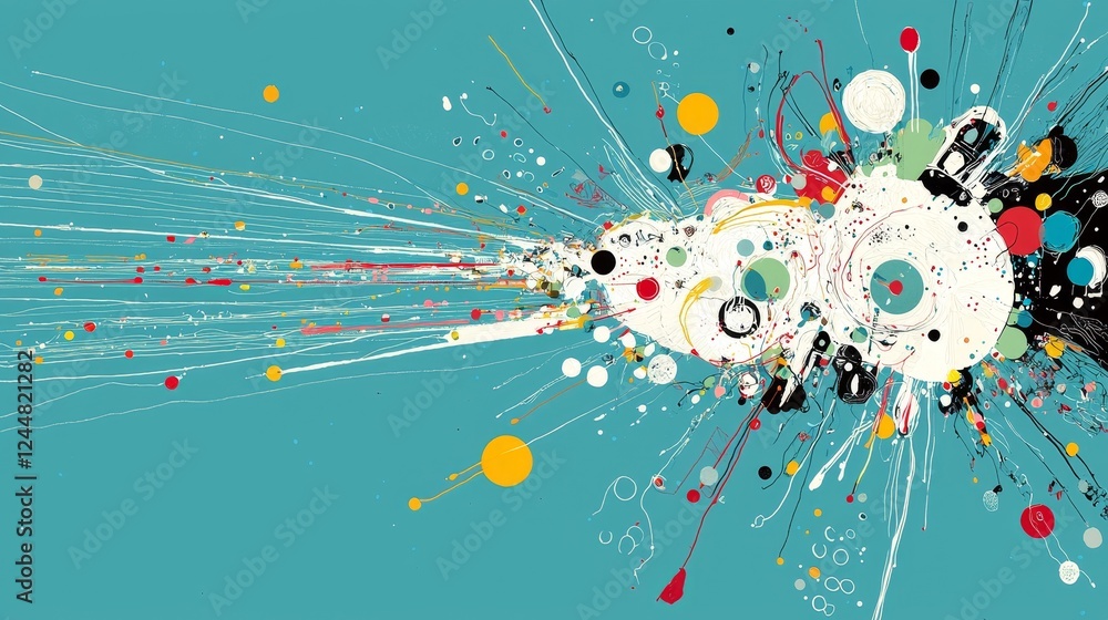 Poster dynamic visual illustrations representing genetic markers and patterns
