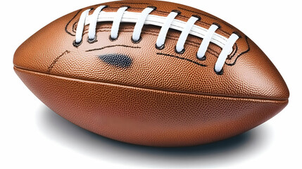 Fototapeta premium Classic Leather Football Rests on White Background, Ready for the Big Game
