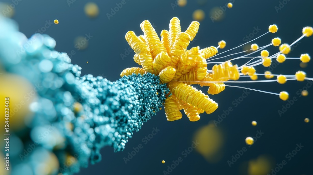 Aufkleber dynamic visuals of transcriptomics illustrated with vibrant elements