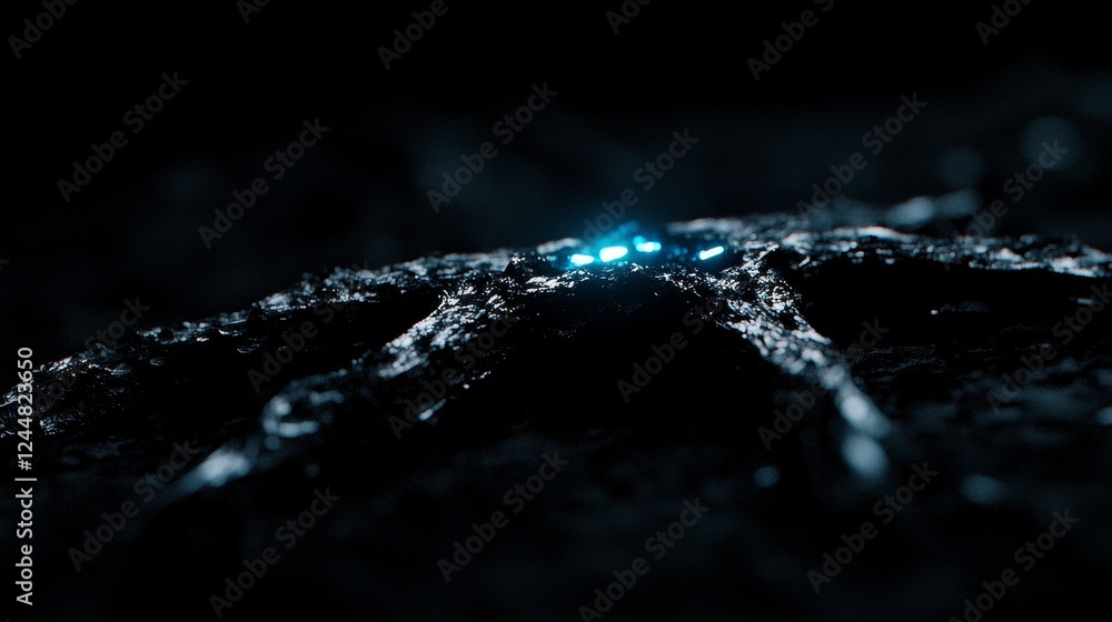 Poster energetic visual representation of bioengineered structures in dark background