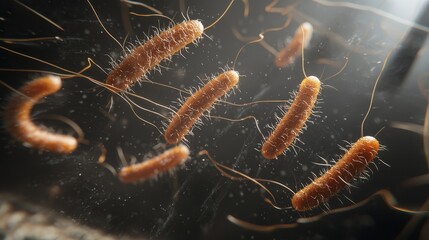 Fototapeta premium Engaging Microbial Representations in Symbiotic Relationships Displayed