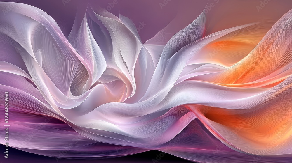 Poster futuristic abstract visuals showcasing cellular diversity and flowing patterns