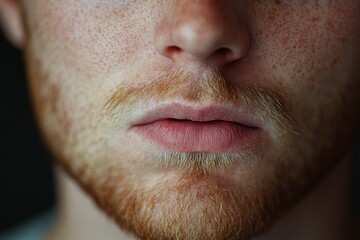 Obraz premium Close-up of a man's lips with a textured background