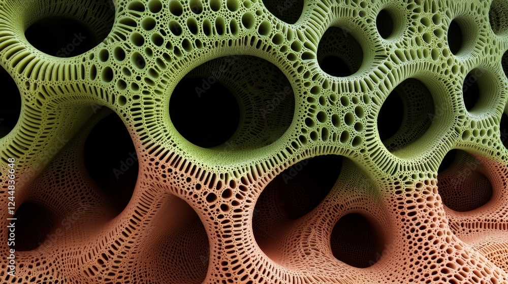 Poster abstract liquid crystal display with intricate organic patterns