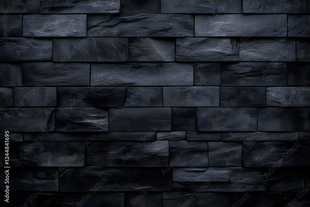 Poster dark slate stone wall creates a textured and modern background with various sizes, perfectly for int