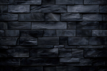 Dark Slate Stone Wall Creates a Textured and Modern Background with Various Sizes, Perfectly for Interior Design.