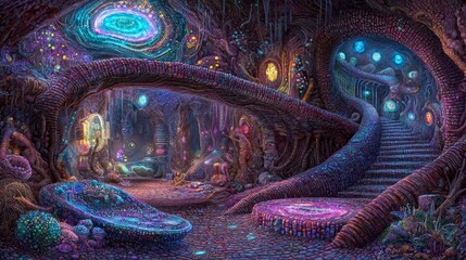 Obraz premium Visual Exploration of Captivating Gene Editing in a Surreal Environment