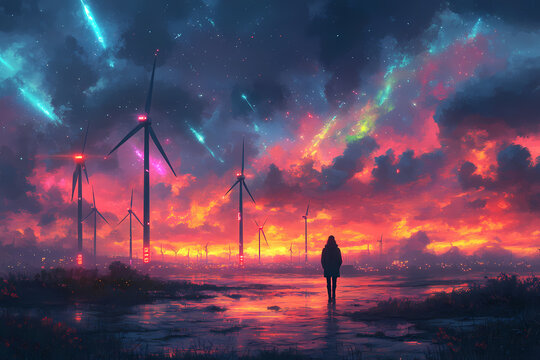 Captivating sunset afterglow with vibrant red sky at morning, showcasing the serene beauty of dusk and dawn. Perfect for meteorological and astronomical concepts