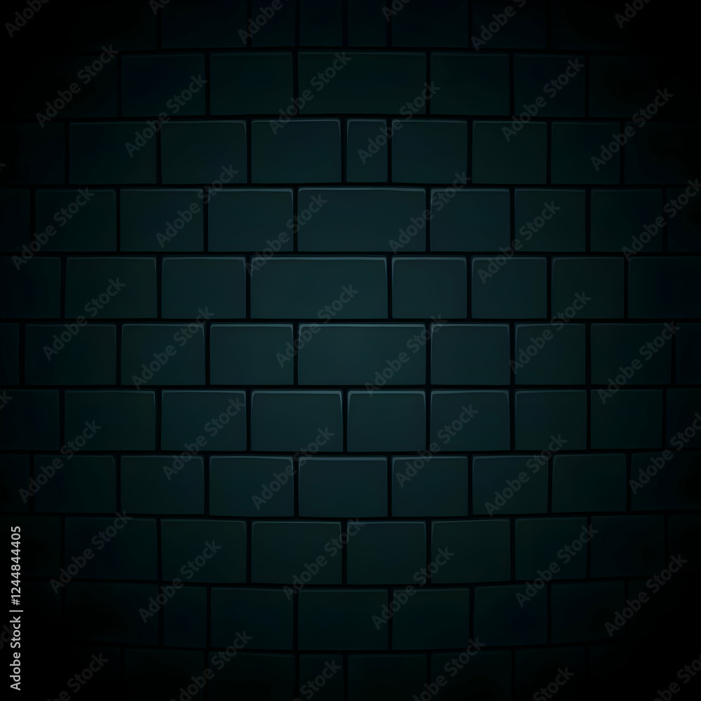 Poster dark rectangular tiles form a textured wall background with subtle lighting effects