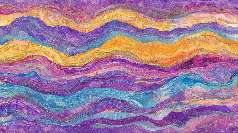 Poster vivid visualizations of biological rhythms in colorful abstract patterns
