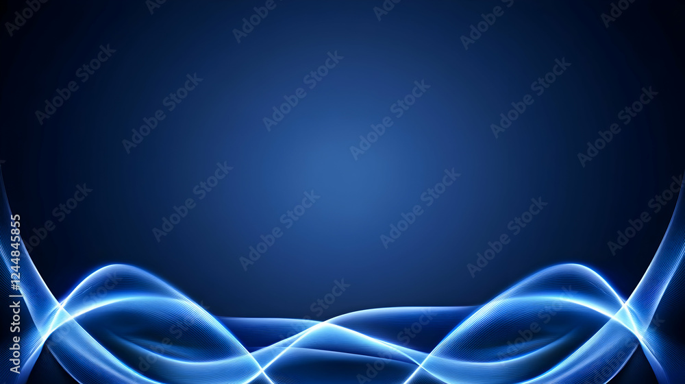 Poster abstract blue wave background creates a smooth and elegant design with copy space