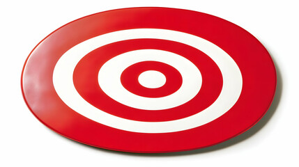 Obraz premium Red and White Circular Target Symbol Represents Precision and Accuracy Skillfully on a White Background.