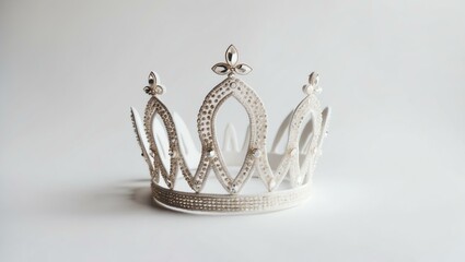 aesthetic white themed tiara isolated on plain white background