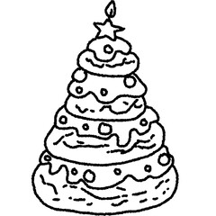 Cute Christmas food bakery hand drawn illustration 