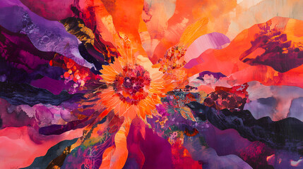 Vibrant Explosion of Sunset Colors in Nature's Canvas