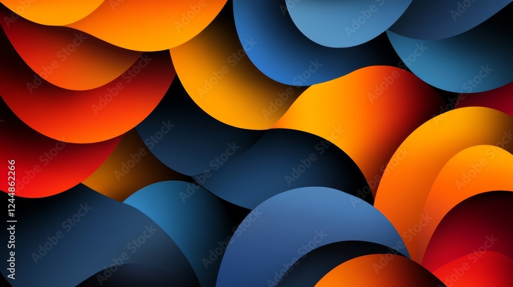 Leinwandbilder abstract geometric shapes in vibrant colors, overlapping and forming a modern, dynamic design with s