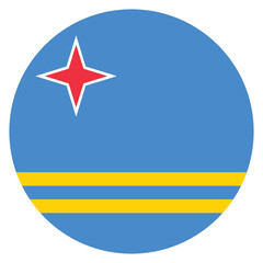 Aruba flag. Aruba circle flag logo icon computer vector illustration design