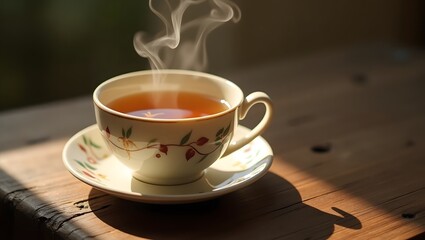 Tea with cinnamon and steam—comfort in every sip.