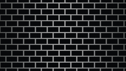 Seamless black brick wall pattern vector