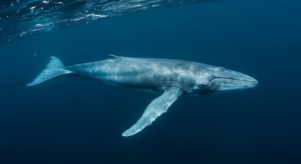 Fototapeta premium Humpback Whale Swimming Underwater Ocean Wildlife