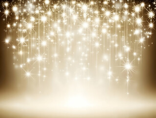 Golden Sparkling Starry Background Creates a Festive Ambiance with Soft Golden Light