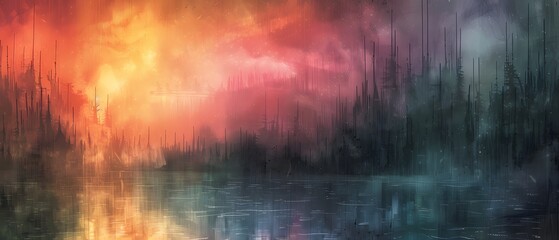 Fototapeta premium Abstract painting with black and white background.