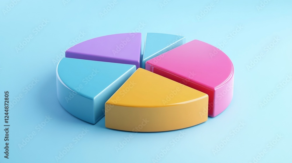 Fototapete a clear, colorful pie chart illustrating the distribution of a company's operating costs, with each 