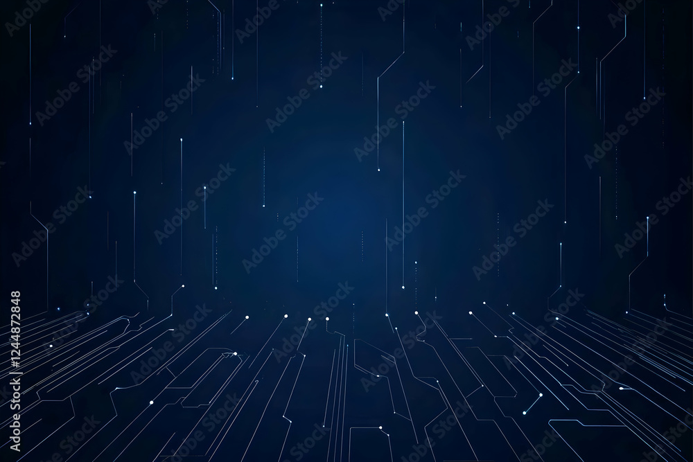 Aufkleber abstract technology background shows circuit board lines glowing brightly with futuristic data flow