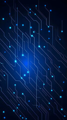 Fototapeta premium Abstract Blue Circuit Board Background Illustrates Technology and Digital Data Flow Seamlessly