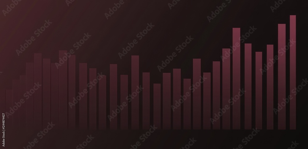 Aufkleber abstract dark red bar graph showing fluctuating data.