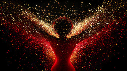 Magnificent Burst of Ruby Red and Gold Creating a Lavish Atmosphere