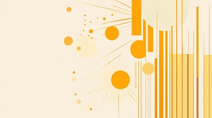 Abstract Orange Circles Lines and Geometric Shapes