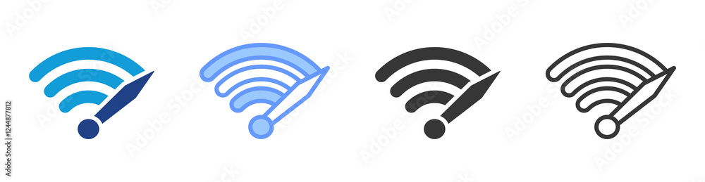 Poster Faster internet speed icon set multiple style collection