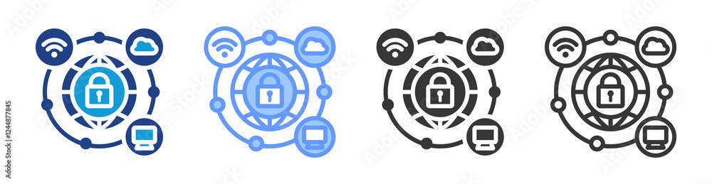 Poster Enhanced connectivity icon set multiple style collection
