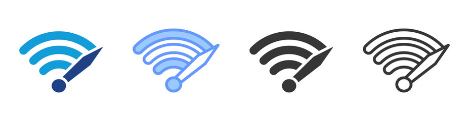 Faster internet speed icon set multiple style collection