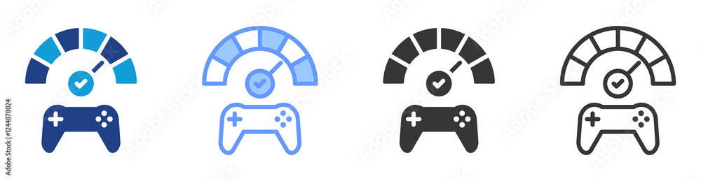 Poster Improved gaming icon set multiple style collection