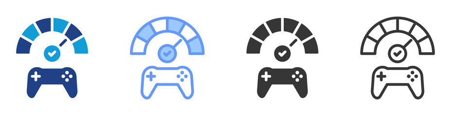 Improved gaming icon set multiple style collection © Uniconlabs
