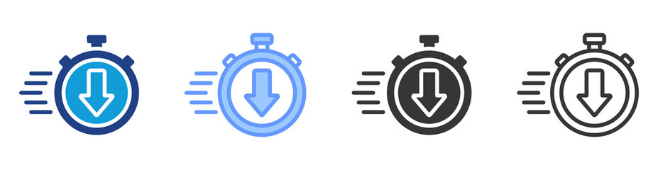 Faster download icon set multiple style collection