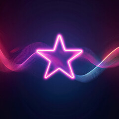 Obraz premium Vibrant neon star design in digital art creative space graphic style