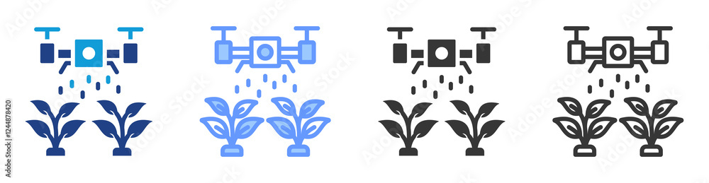 Poster smart agriculture icon set multiple style collection