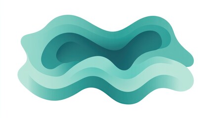 Abstract teal wavy shape design element.