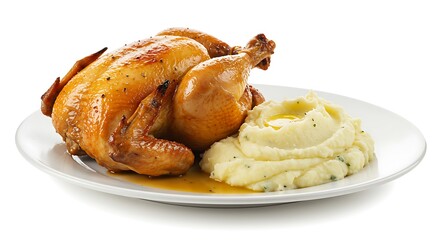 Roasted Chicken with Mashed Potatoes Dinner Plate