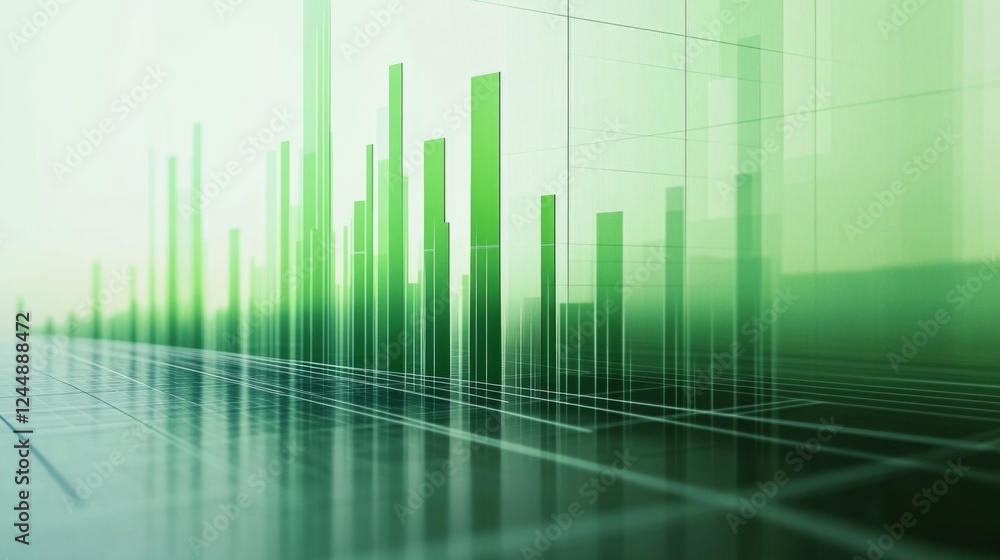 Poster a financial bar chart showing comparison of investment returns, with green bars rising sharply to sy