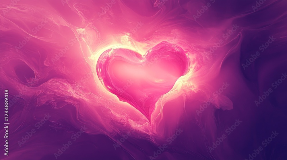 Leinwandbilder a glowing heart wave pattern flowing through a gradient background, capturing the essence of life an