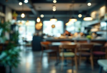 abstract blur in coffee shop and cafe restaurant