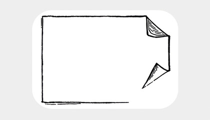 Hand Drawn Sketch Of A Blank Page Corner Turned