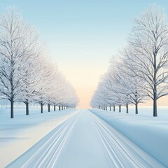Fototapeta premium Winter Wonderland Pathway in Soft Snow